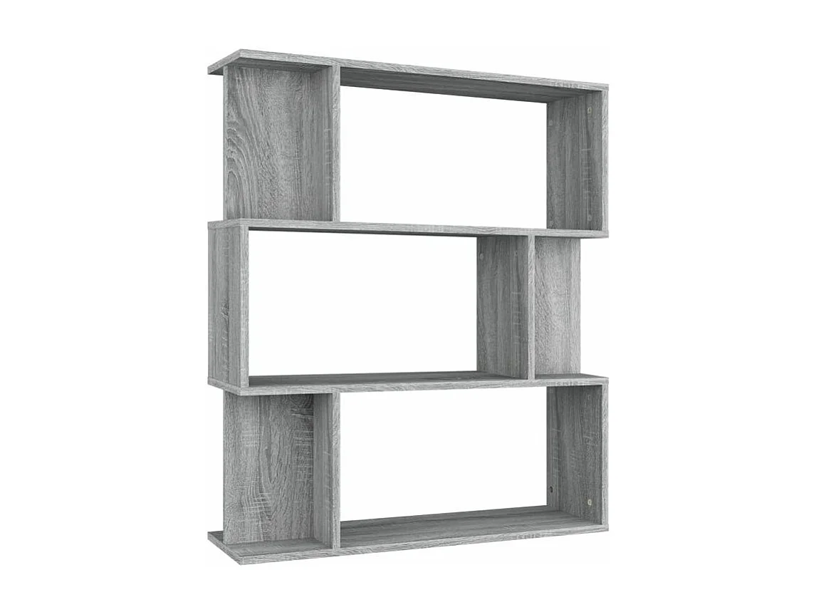Bibliothèque séparateur en bois Mikola 80cm - Simple et moderne-Couleur Chêne gris