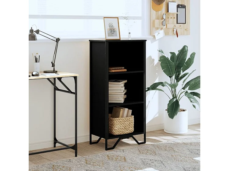 Bibliothèque noir 50x31x106 bois d'ingénierie