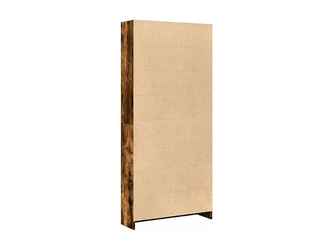 Bibliothèque chêne fumé 80x24x176 bois d'ingénierie