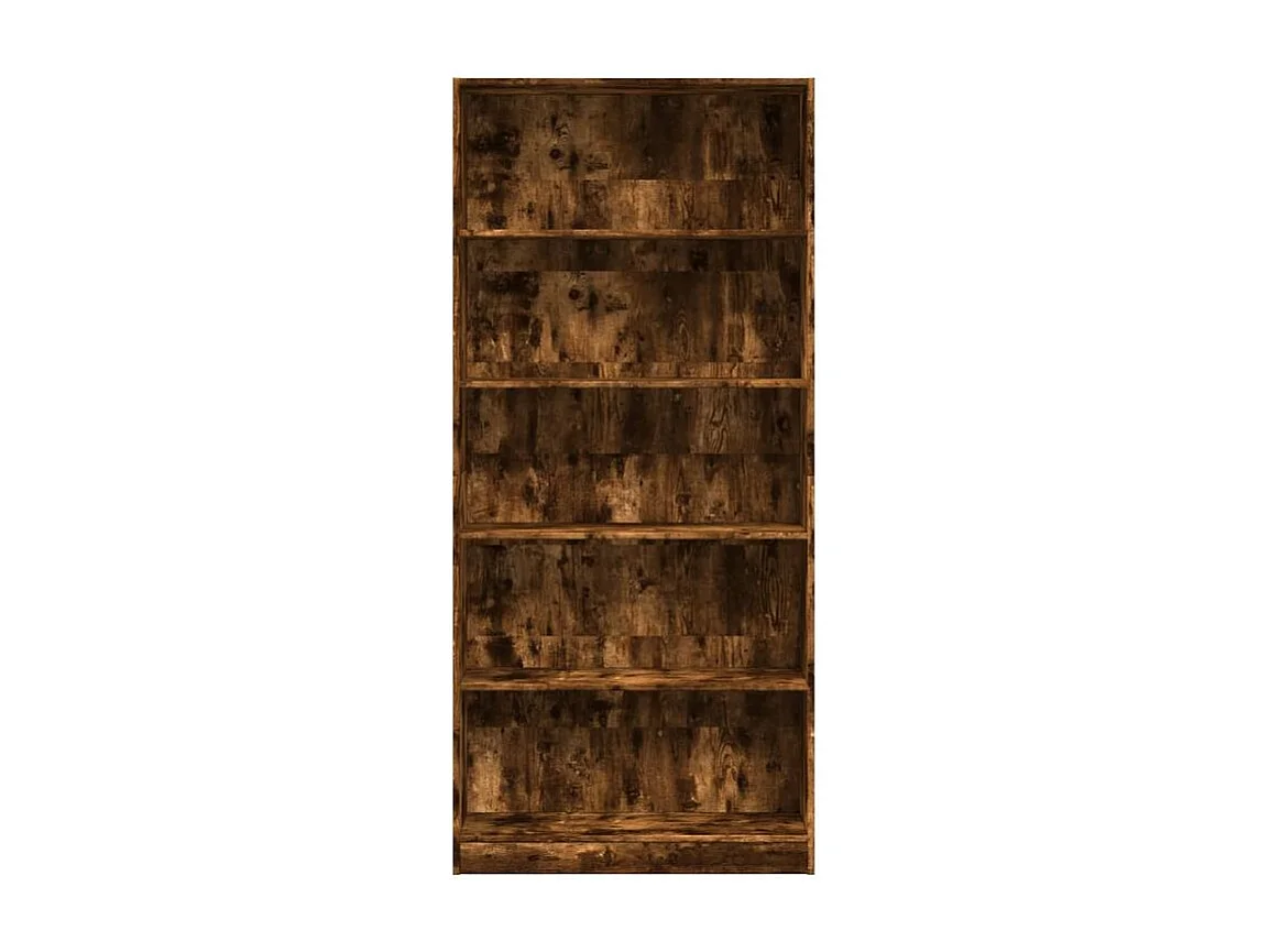 Bibliothèque chêne fumé 80x24x176 bois d'ingénierie