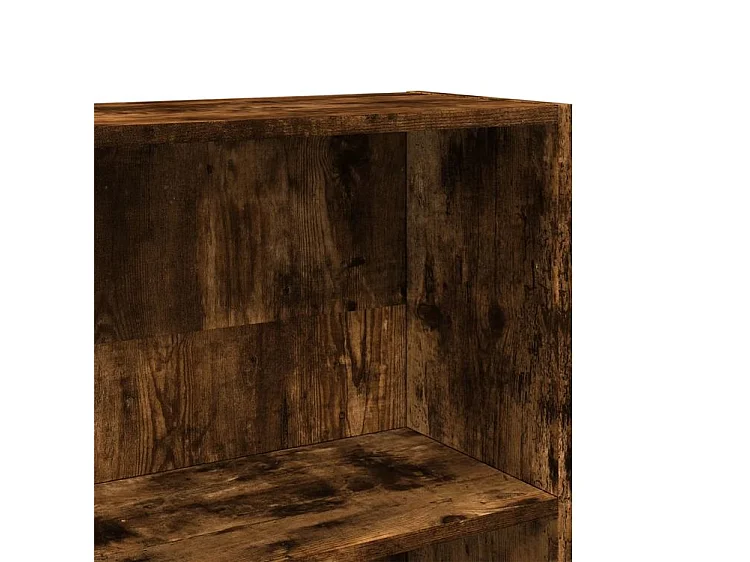 Bibliothèque chêne fumé 80x24x176 bois d'ingénierie