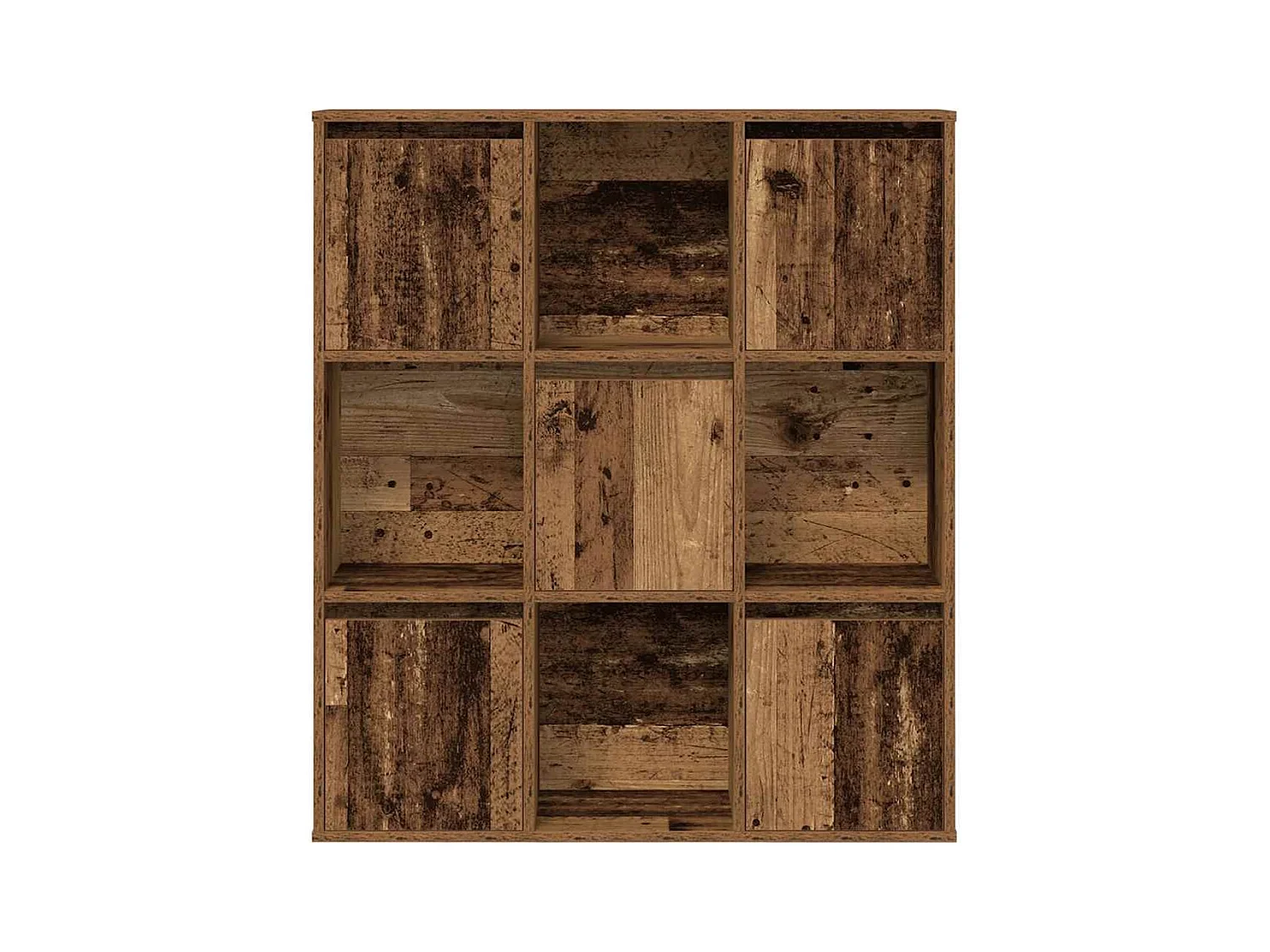 Meuble de rangement Kate 89cm - 4 niches 5 portes-Couleur Marron noisette