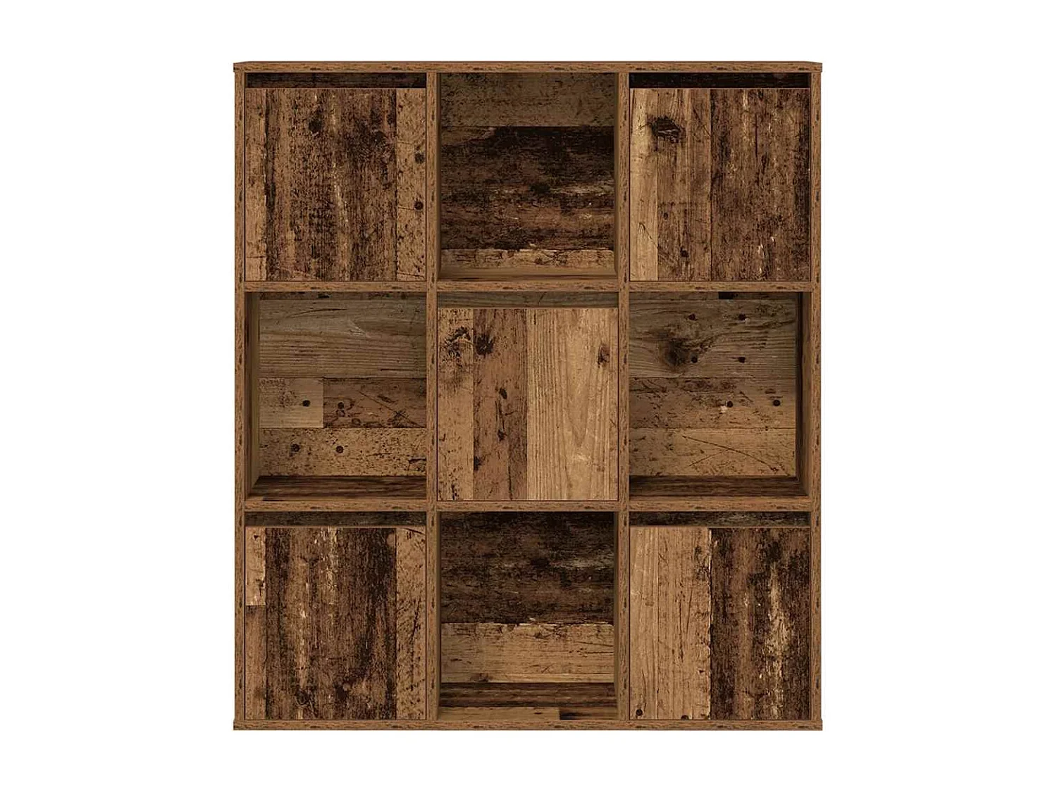 Meuble de rangement Kate 89cm - 4 niches 5 portes-Couleur Marron noisette