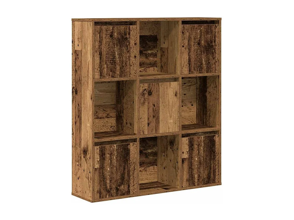 Meuble de rangement Kate 89cm - 4 niches 5 portes-Couleur Marron noisette