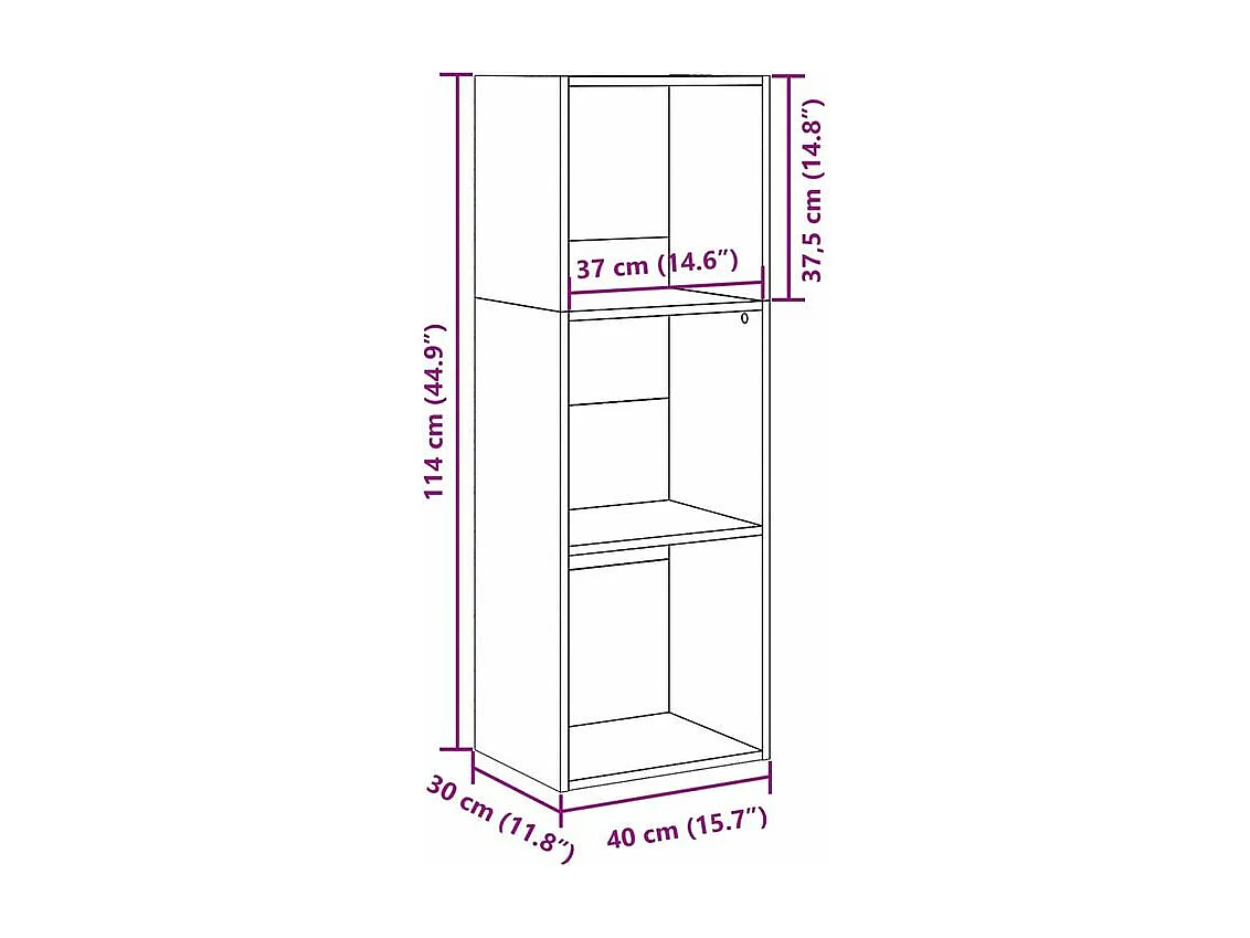 Bibliothèque chêne sonoma 40x30x114 bois d'ingénierie