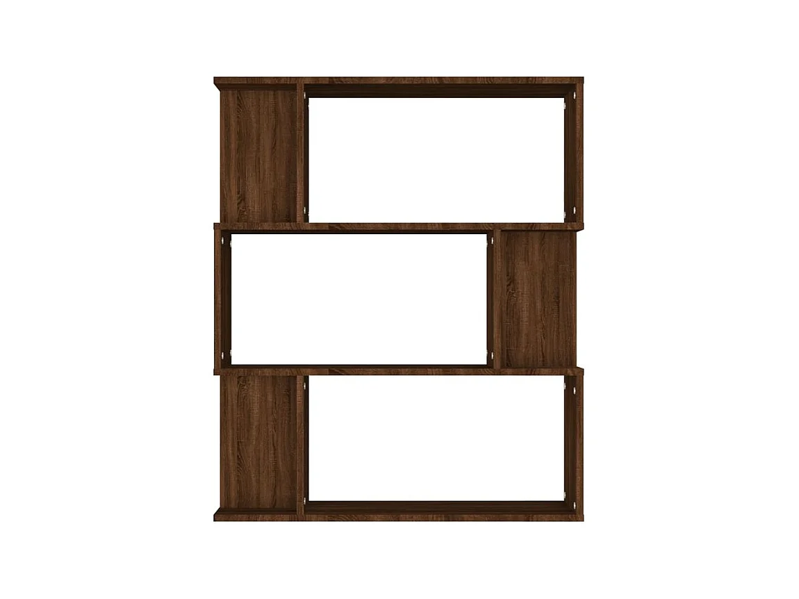 Bibliothèque séparateur en bois Mikola 80cm - Simple et moderne-Couleur Noyer