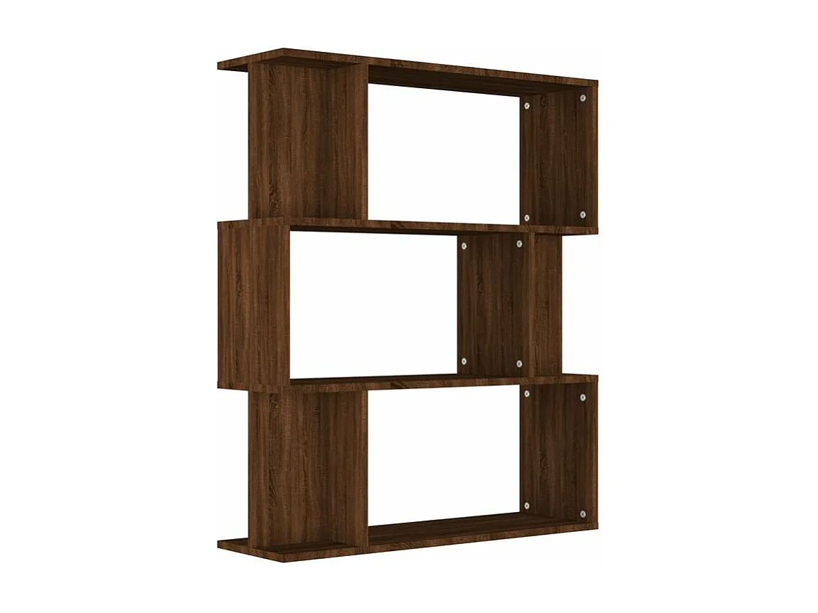 Bibliothèque séparateur en bois Mikola 80cm - Simple et moderne-Couleur Noyer