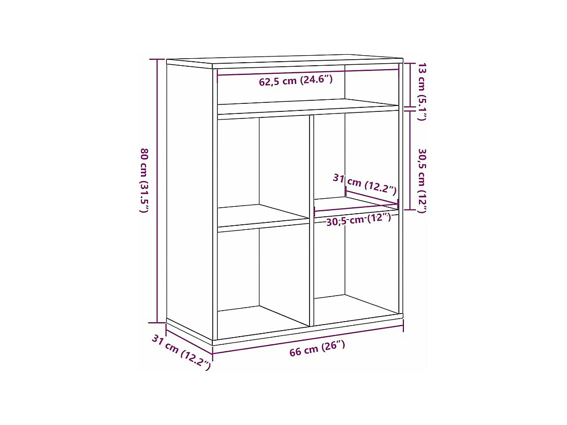 Bibliothèque chêne sonoma 66x31x112 bois d'ingénierie