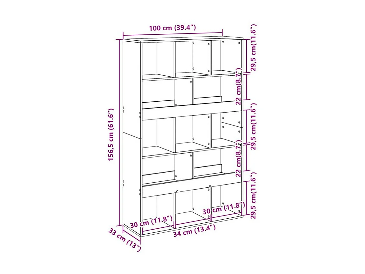Bibliothèque blanc 100x33x156,5 bois d'ingénierie