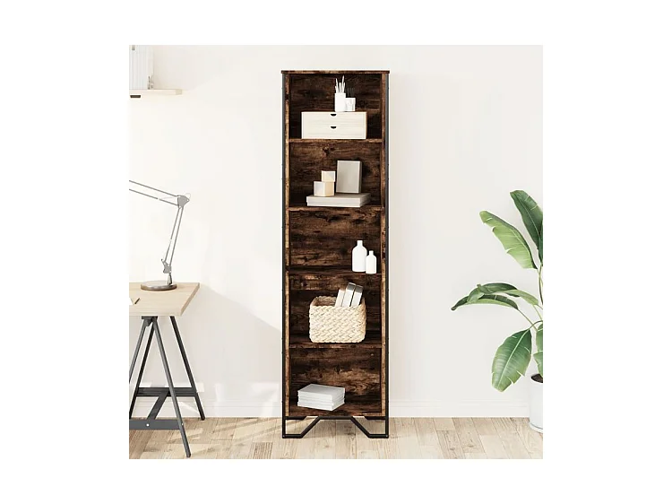 Bibliothèque chêne fumé 50x31x169 bois d'ingénierie