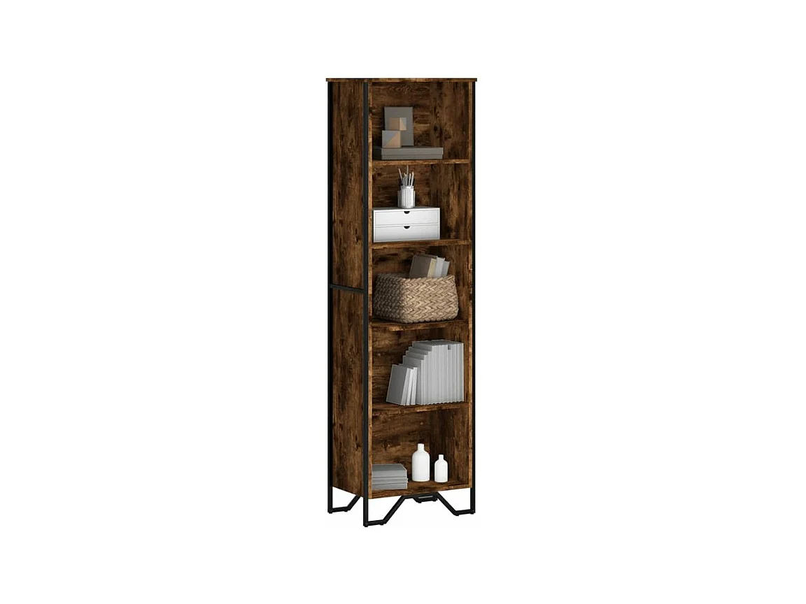 Bibliothèque chêne fumé 50x31x169 bois d'ingénierie