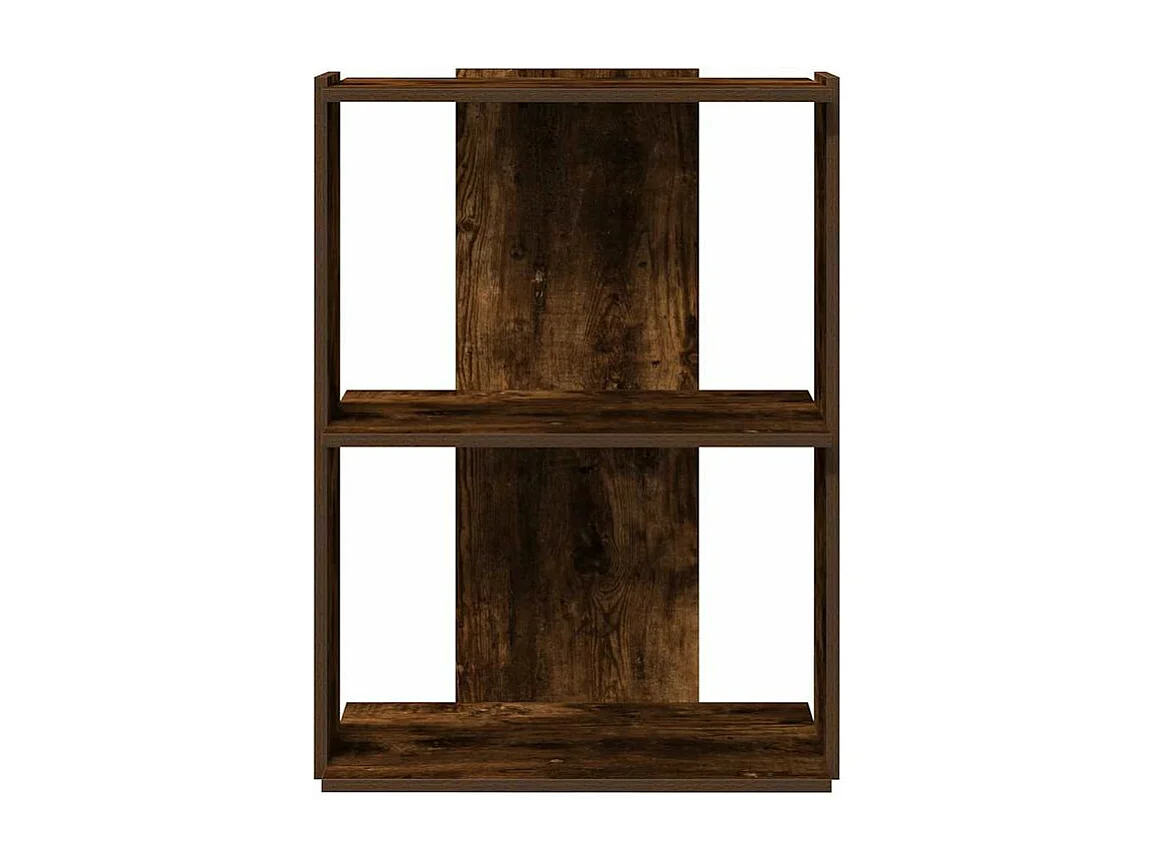 Bibliothèque 3 niveaux chêne fumé 60x30x80 bois d'ingénierie