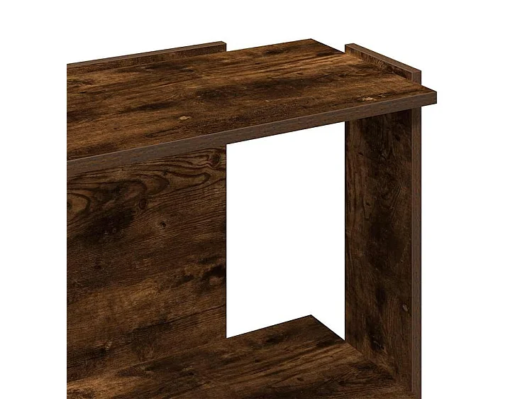 Bibliothèque 3 niveaux chêne fumé 60x30x80 bois d'ingénierie