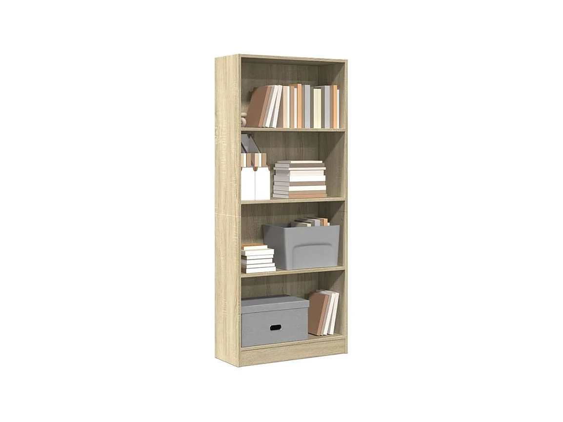 Bibliothèque chêne sonoma 60x24x143 bois d'ingénierie