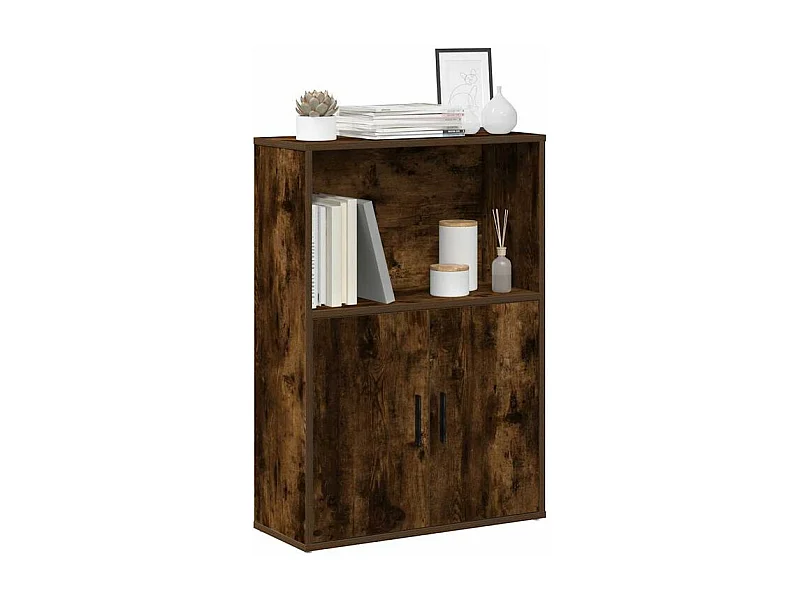 Bibliothèque chêne fumé 60x24x85 bois d'ingénierie