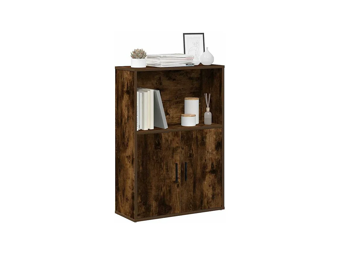 Bibliothèque chêne fumé 60x24x85 bois d'ingénierie