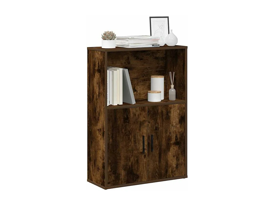 Bibliothèque chêne fumé 60x24x85 bois d'ingénierie