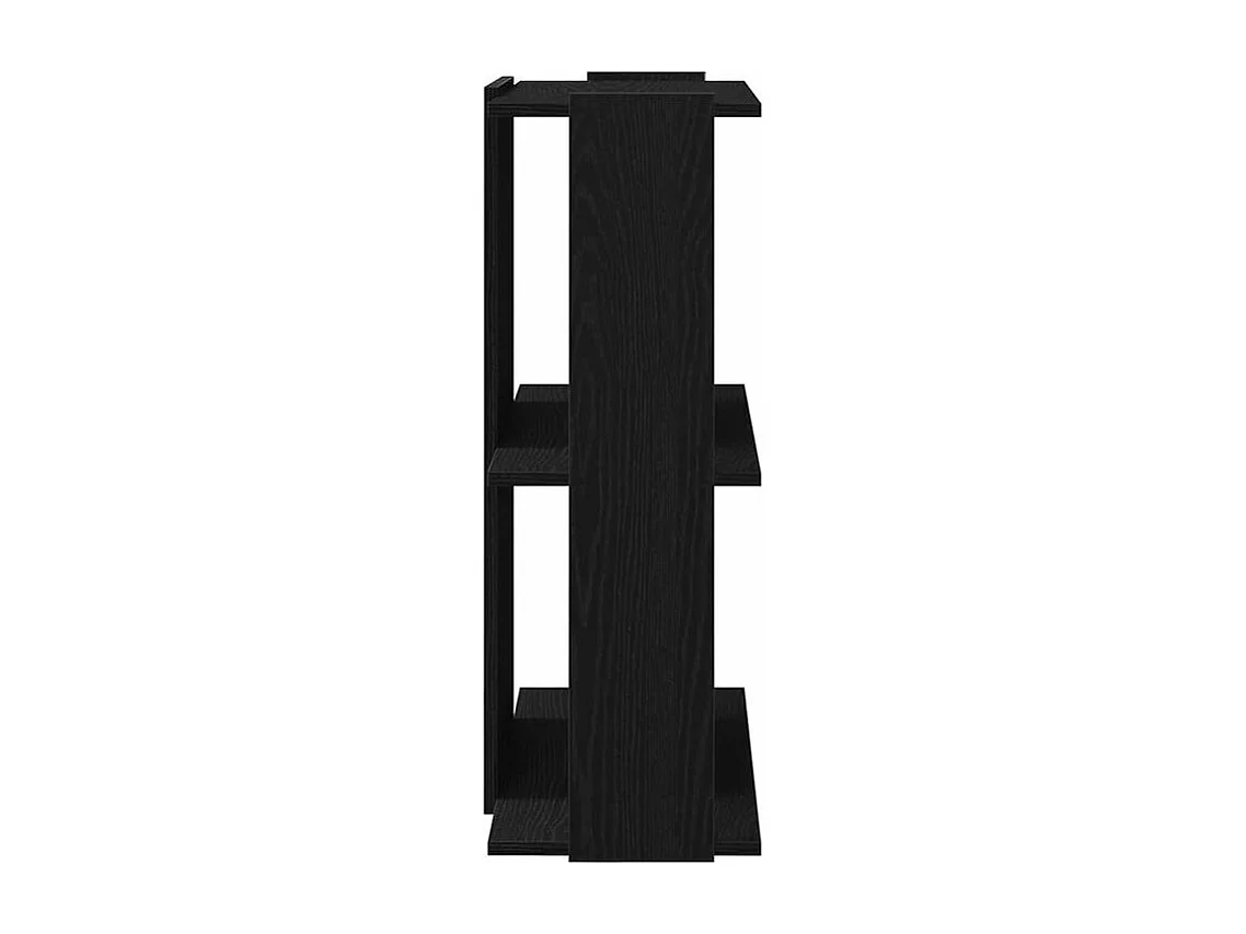 Bibliothèque à 3 niveaux noir 60x30x80 bois d'ingénierie