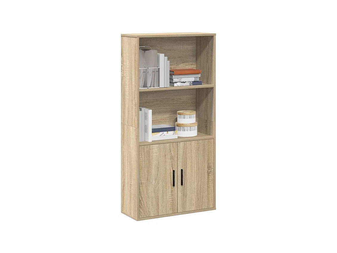 Bibliothèque chêne sonoma 60x24x120 bois d'ingénierie