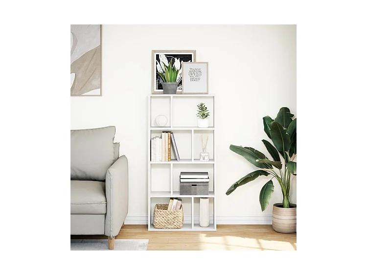 Bibliothèque blanc 60x20x120 bois d'ingénierie