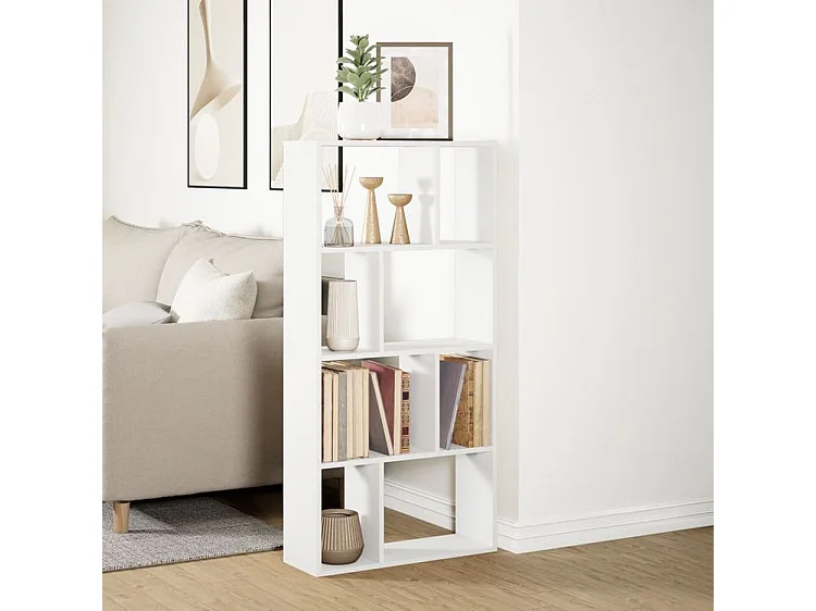 Bibliothèque blanc 60x20x120 bois d'ingénierie