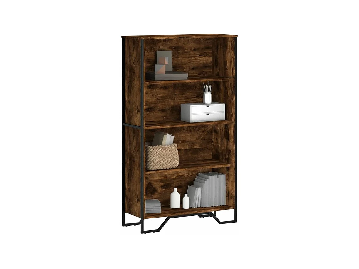 Bibliothèque chêne fumé 80x31x137,5 bois d'ingénierie