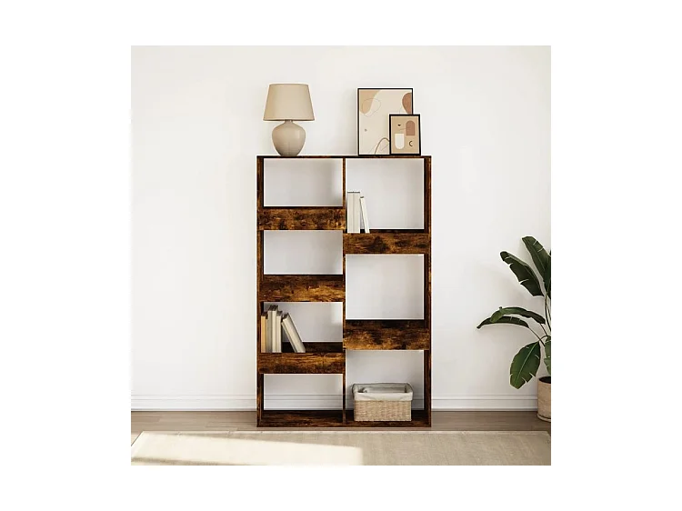 Bibliothèque chêne fumé 100x33x155,5 bois d'ingénierie