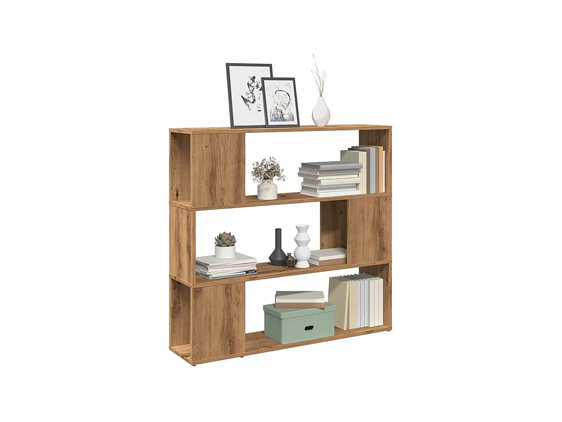 Bibliothèque séparateur en bois Driko 100cm - Simple et moderne-Couleur Marron clair