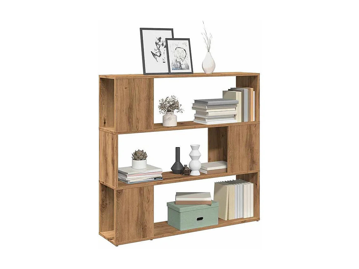 Bibliothèque séparateur en bois Driko 100cm - Simple et moderne-Couleur Marron clair