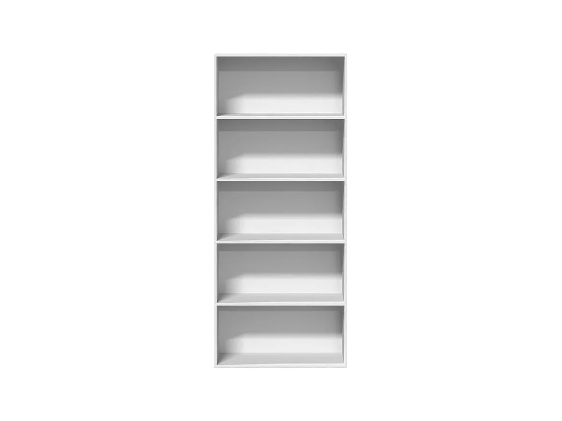 Bibliothèque 5 niveaux en bois Klazo L80xH189xP30 - Style Classique-Couleur Blanc