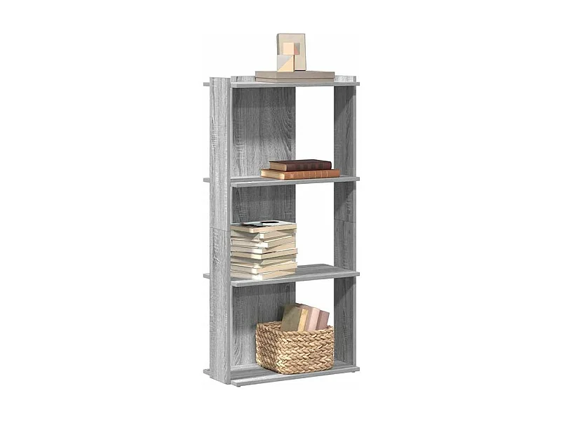 Bibliothèque à 3 niveaux sonoma gris 60x30x120