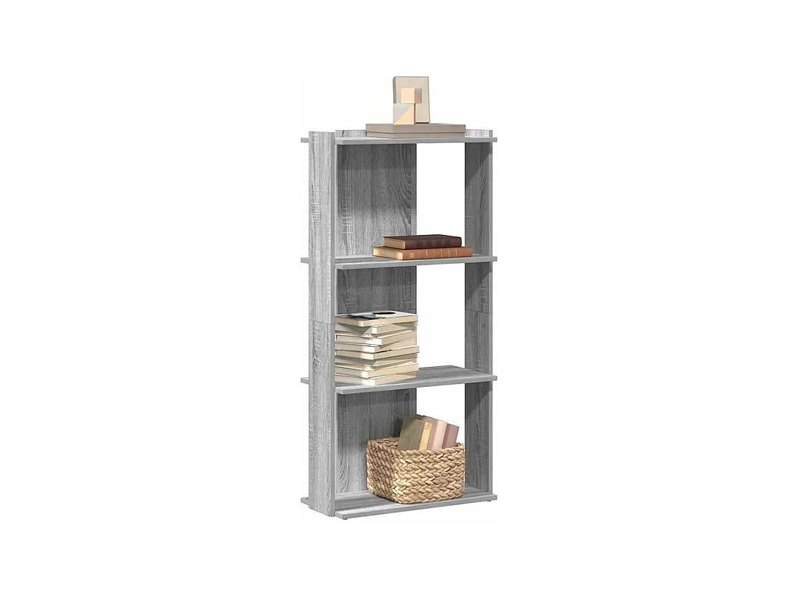 Bibliothèque à 3 niveaux sonoma gris 60x30x120