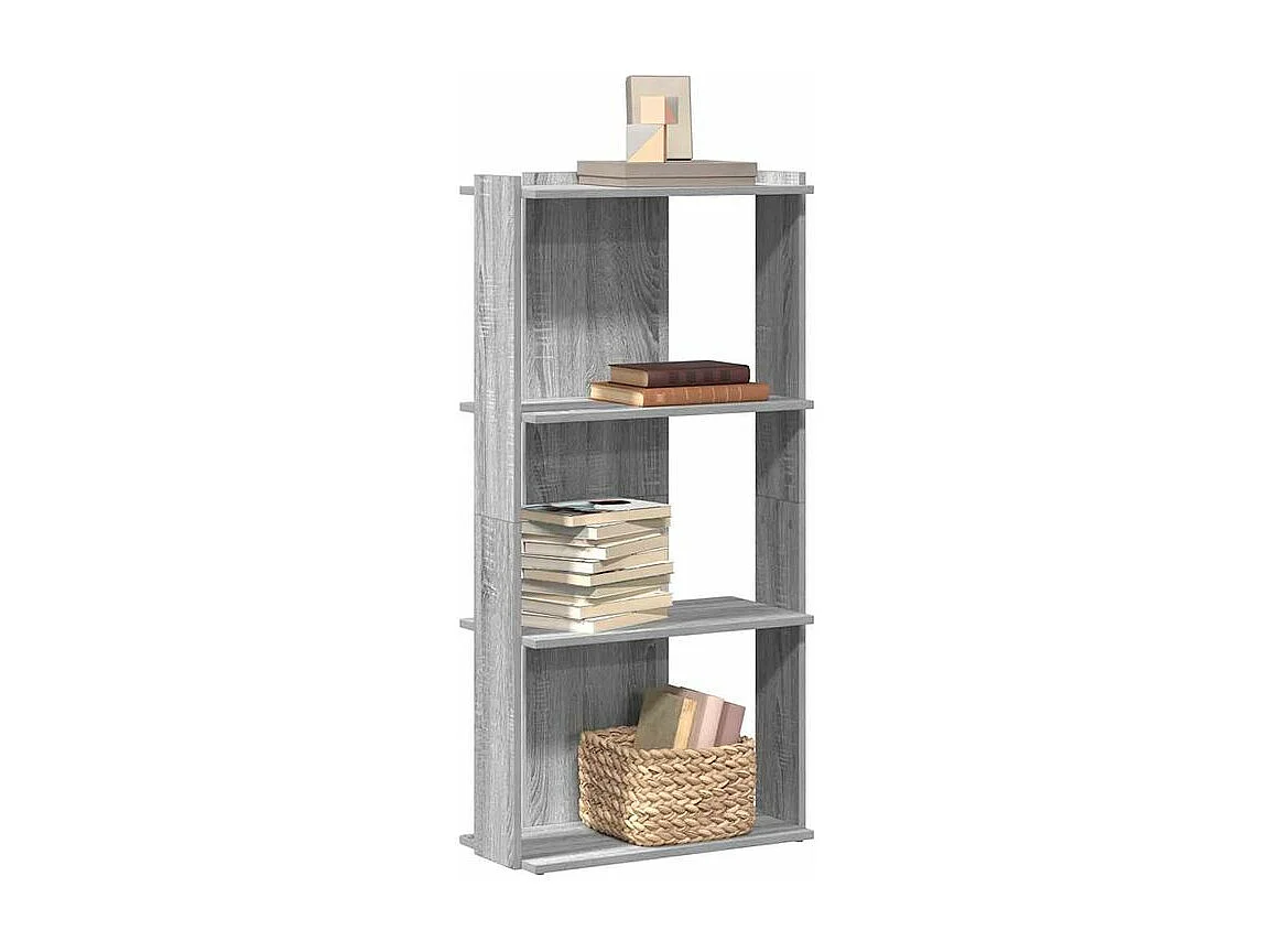 Bibliothèque à 3 niveaux sonoma gris 60x30x120