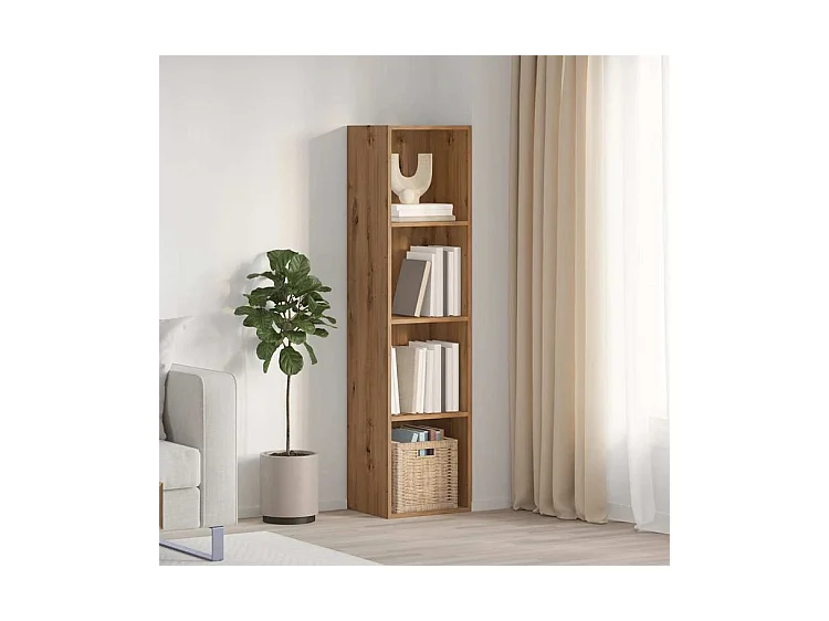 Bibliothèque-Meuble TV chêne artisanal 36x30x143