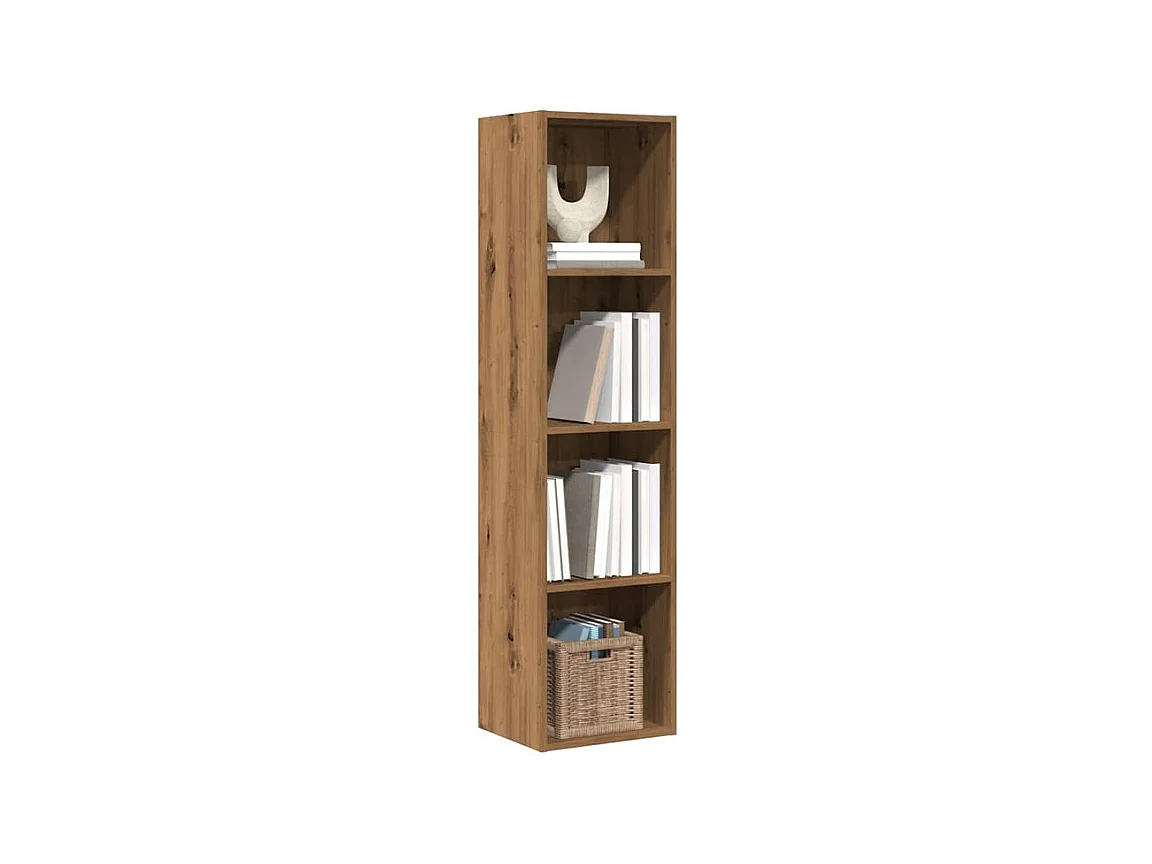Bibliothèque-Meuble TV chêne artisanal 36x30x143