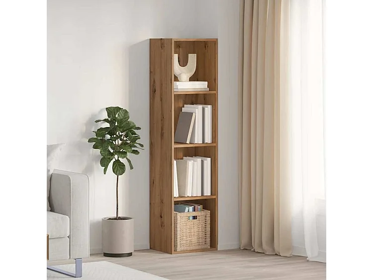 Bibliothèque-Meuble TV chêne artisanal 36x30x143