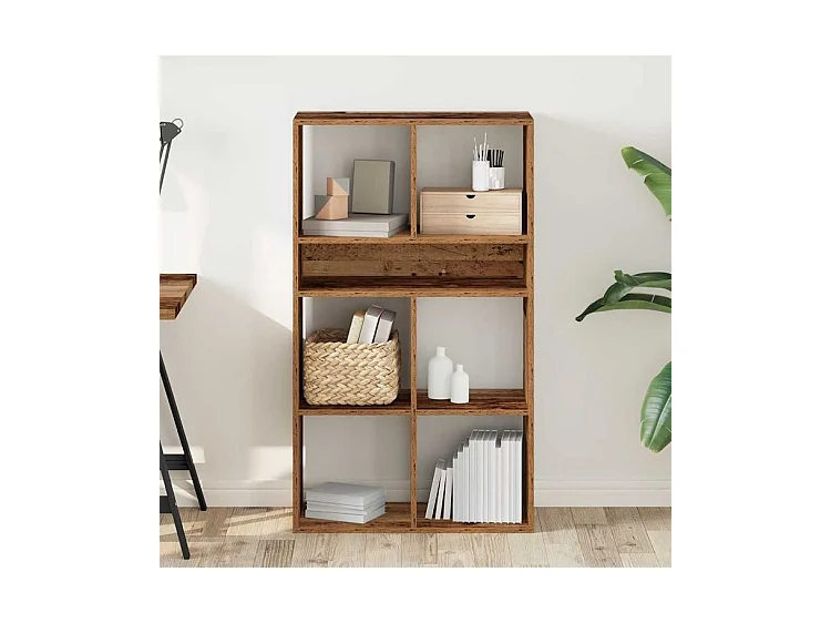 Bibliothèque vieux bois 66x31x112 bois d'ingénierie