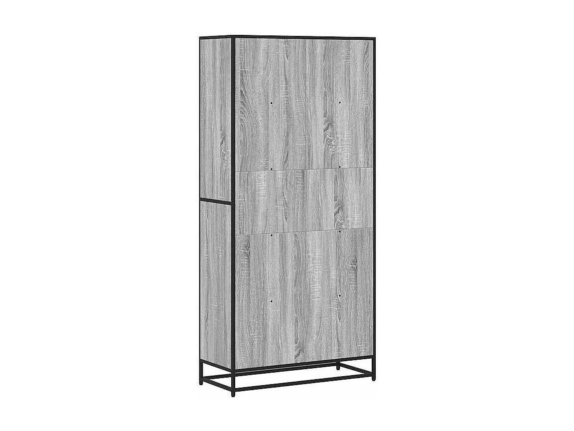 Bibliothèque sonoma gris 80,5x35x170,5 bois d'ingénierie