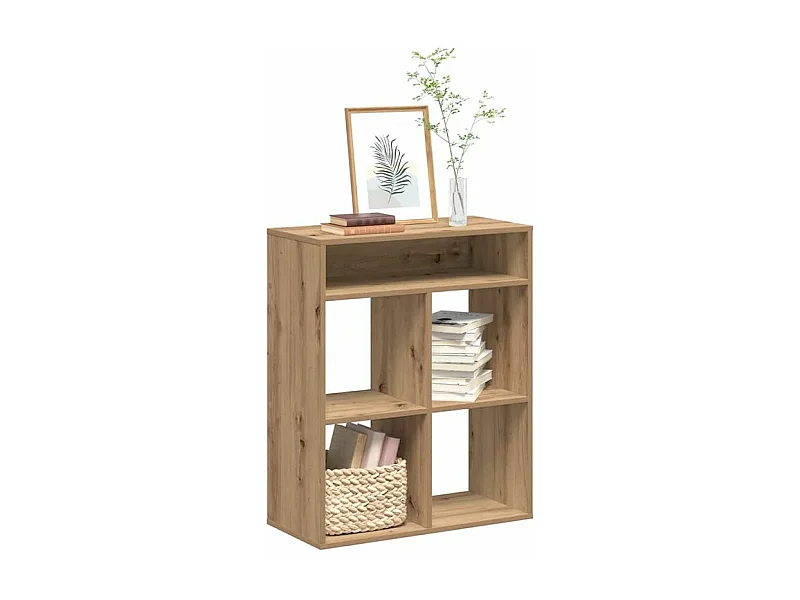 Bibliothèque chêne artisanal 66x31x80 bois d'ingénierie