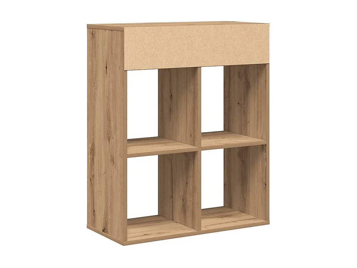 Bibliothèque chêne artisanal 66x31x80 bois d'ingénierie