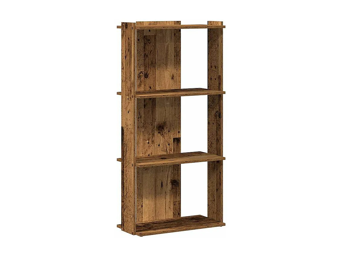 Bibliothèque à 3 niveaux vieux bois 60x30x120 bois ingénierie