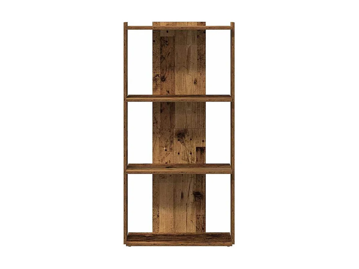 Bibliothèque à 3 niveaux vieux bois 60x30x120 bois ingénierie