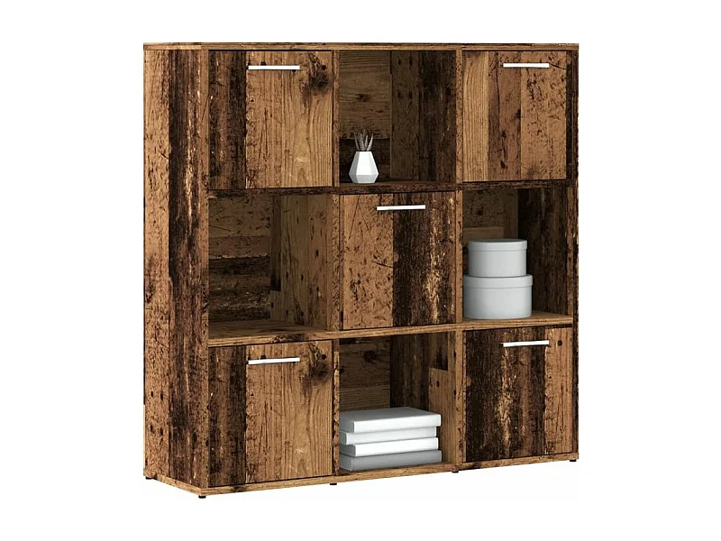 Bibliothèque vieux bois 90x28x90 bois d'ingénierie