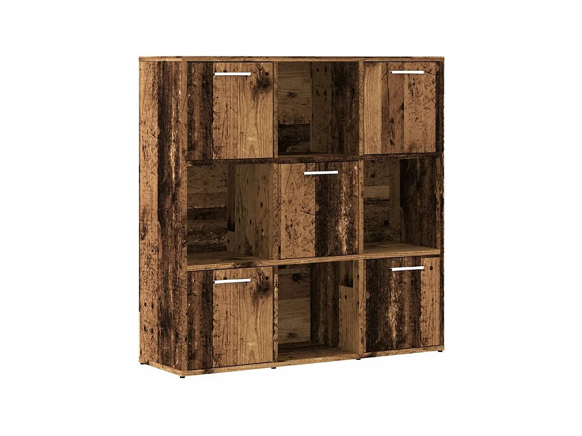 Bibliothèque vieux bois 90x28x90 bois d'ingénierie