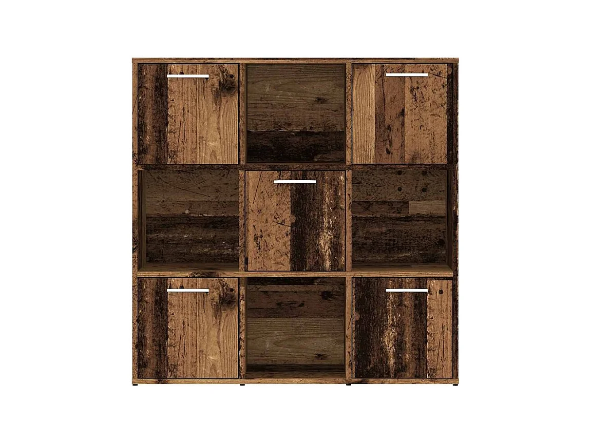 Bibliothèque vieux bois 90x28x90 bois d'ingénierie