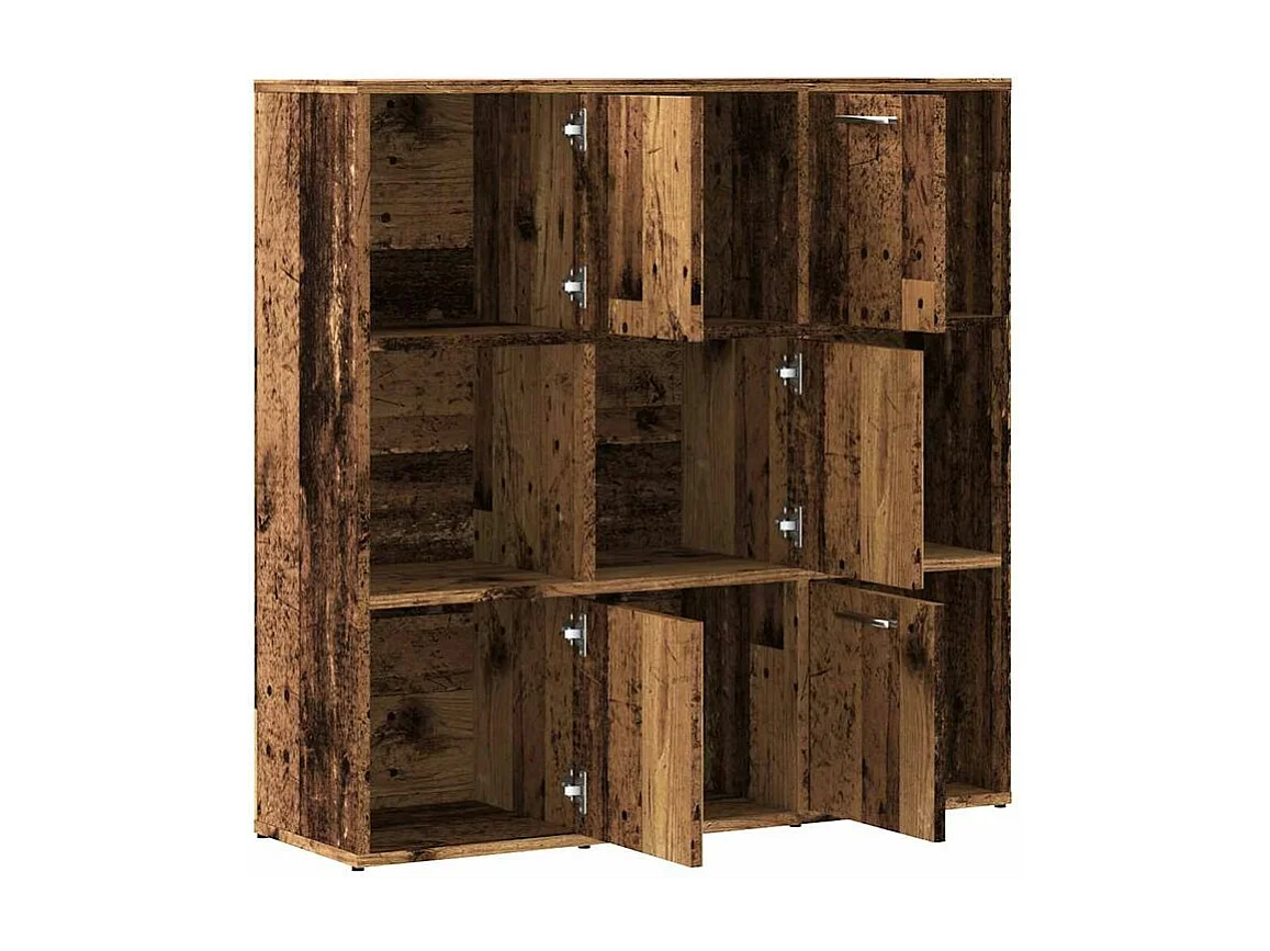 Bibliothèque vieux bois 90x28x90 bois d'ingénierie