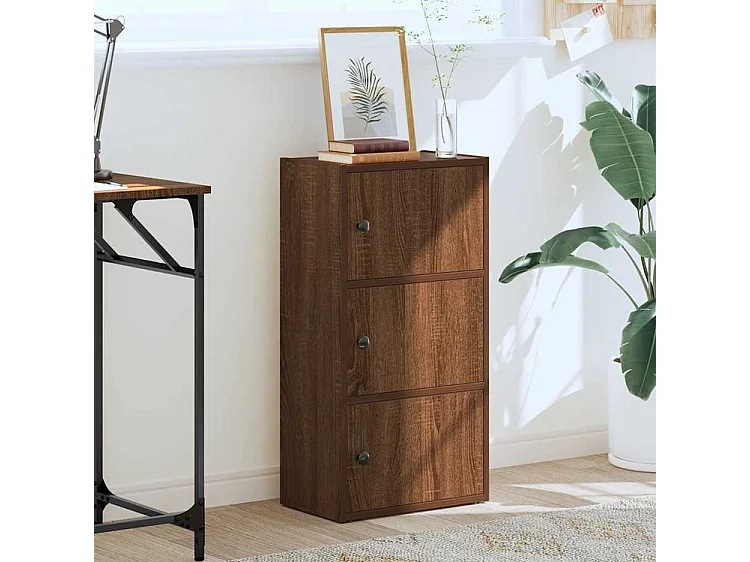 Bibliothèque chêne marron 40x24x77 bois d'ingénierie