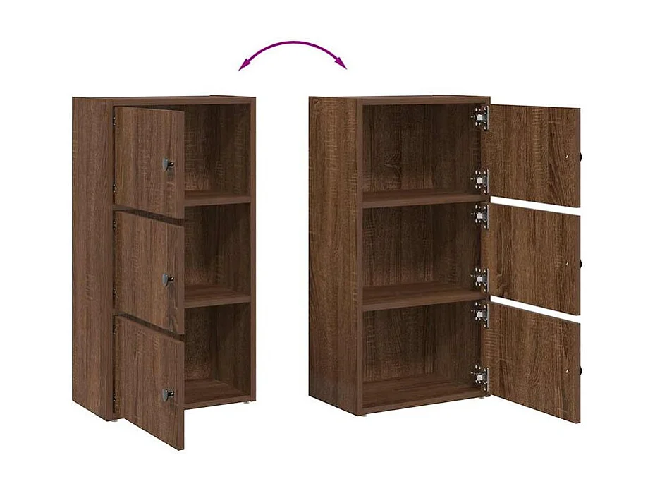 Bibliothèque chêne marron 40x24x77 bois d'ingénierie