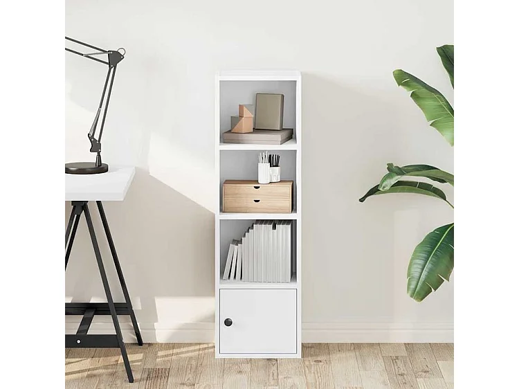 Bibliothèque blanc 31x24x102 bois d'ingénierie