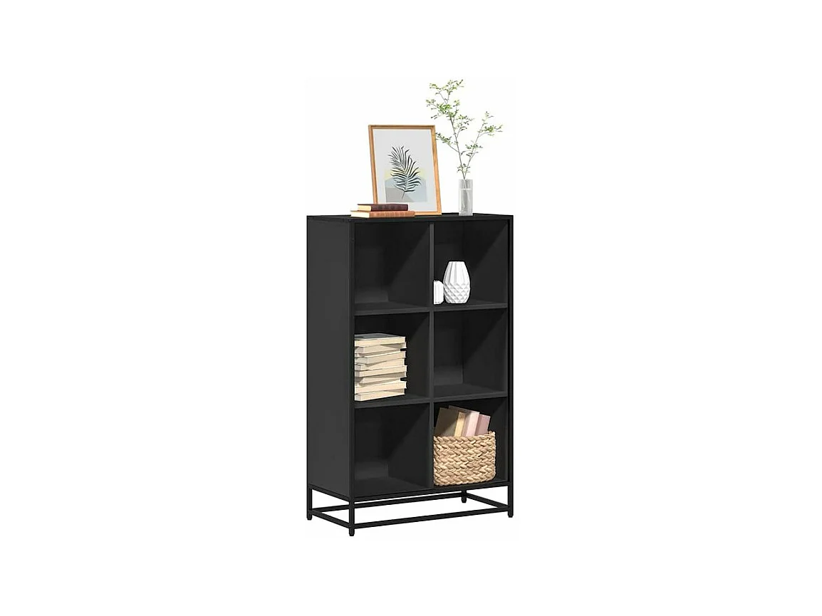 Bibliothèque noir 65,5x33x107,5 bois d'ingénierie